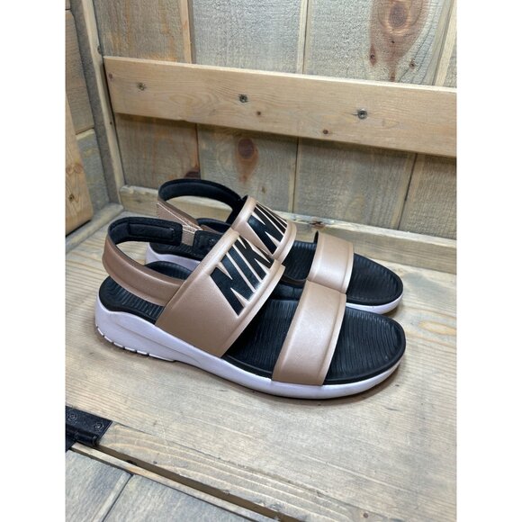 Nike Shoes - US9 Nike Womens Tanjun Ankle Strap Slingback Sandal 882694-200 Golden Beige